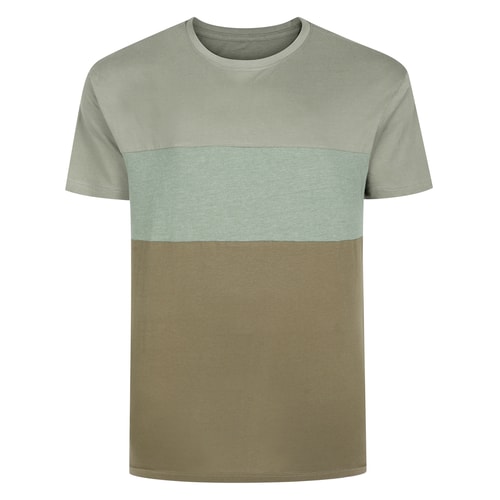 Bigdude Cut & Sew Marl Short Sleeve T-Shirt Tall Sage Green/Sage Marl/Olive